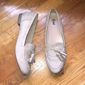 Faux suede tan flats women’s size 10
